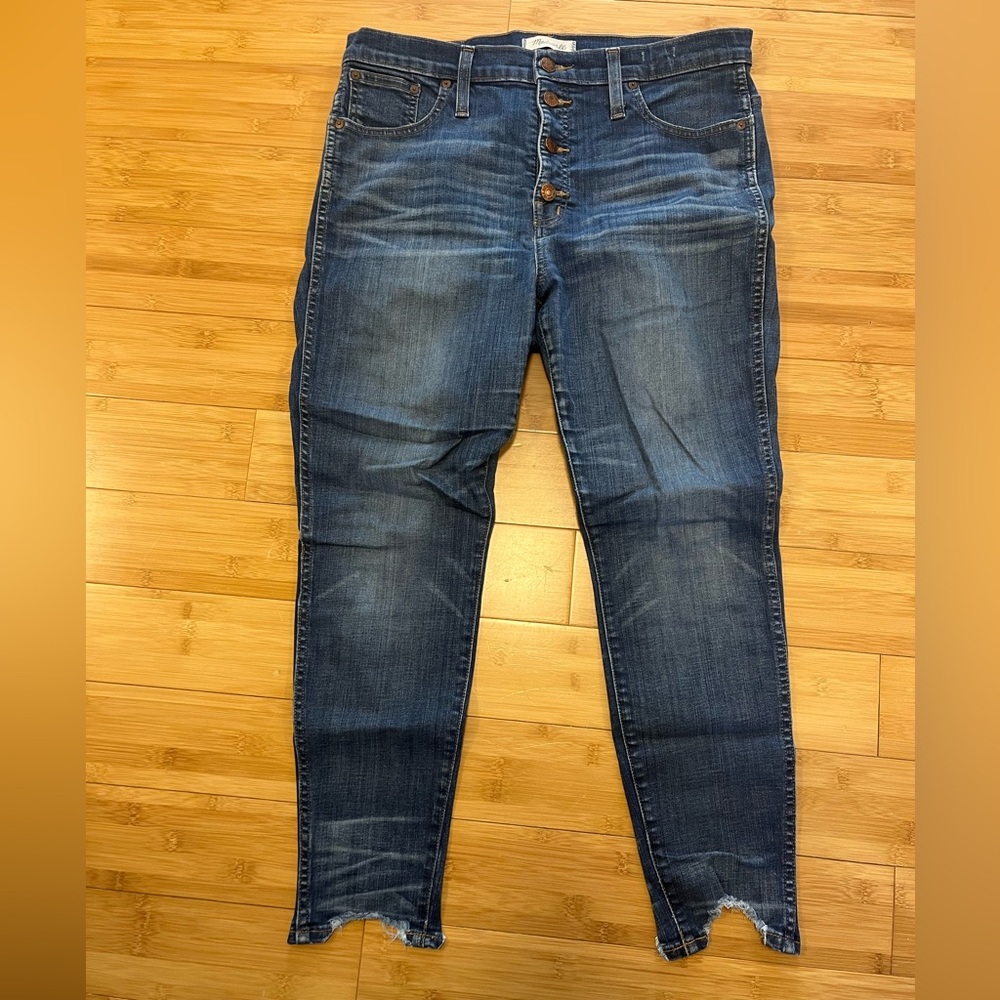 Madewell Jeans Size 31 Petite Women’s 10" High Rise Skinny Stretch Button Fly